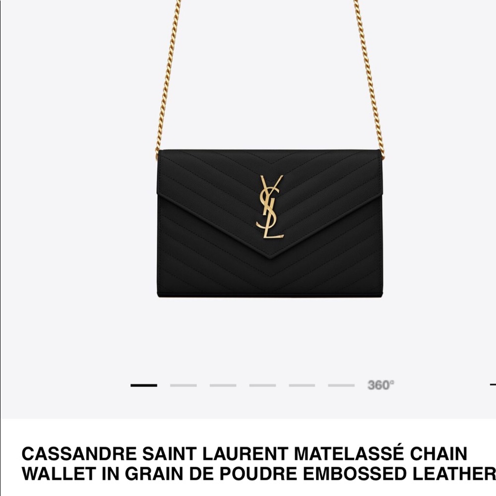 SAINT LAURENT MATELASSÉ CHAIN WALLET